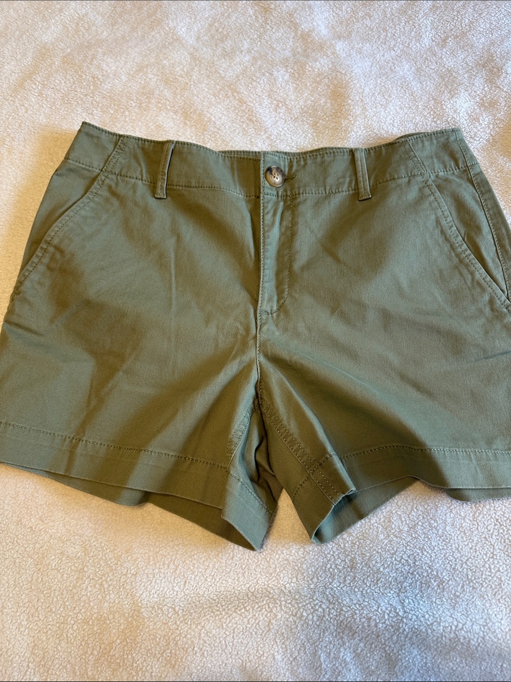 LOFT Olive Green Cotton Blend Shorts
